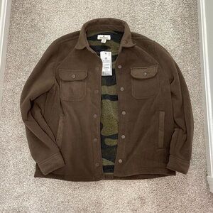 RAINFOREST Men's Brown Lightweight Shirt Jacket